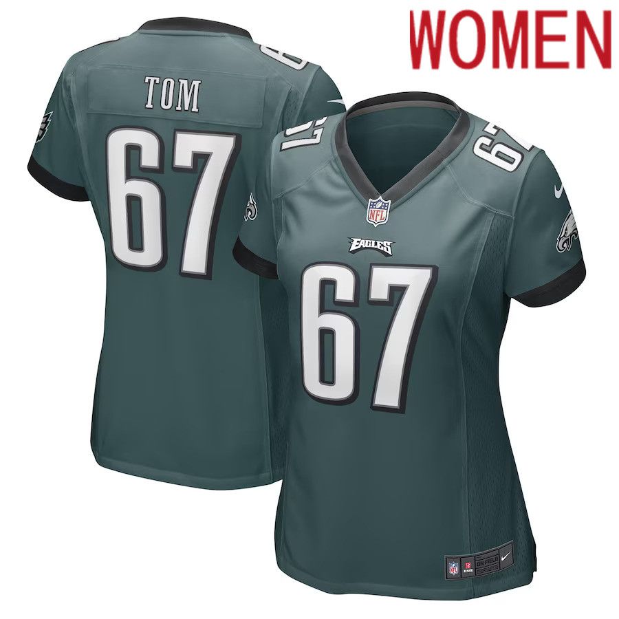 Women Philadelphia Eagles #67 Cameron Tom Nike Midnight Green Game Player NFL Jersey